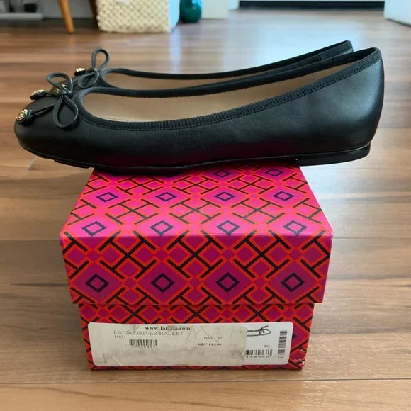 Tory Burch Black Laila Driver Ballet Flats (Sz 36 = US 5.5-6) - Picture 8 of 12